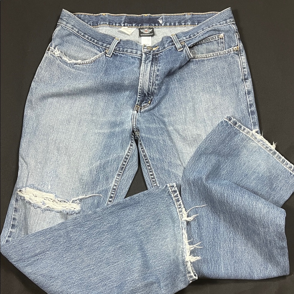 Harley-Davidson Men's Blue Bootcut Jeans